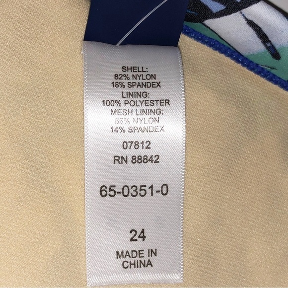 NWT Swimsuits for All Blue and Green Tropical High Waist Bikini Bottom Size 24 - Picture 2 of 9